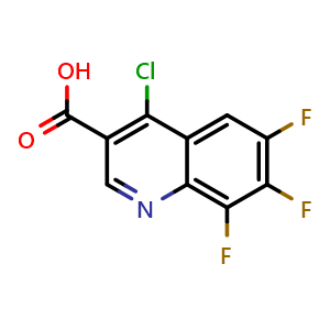 Chemical structure of 4-Chloro-6,7,8-trifluoroquinoline-3-carboxylic acid , CAS 207231-25-2, AChemBlock AD290058