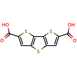 Chemical structure of Dithieno[3,2-b:2',3'-d]thiophene-2,6-dicarboxylic acid , CAS 502764-53-6, AChemBlock AD290059