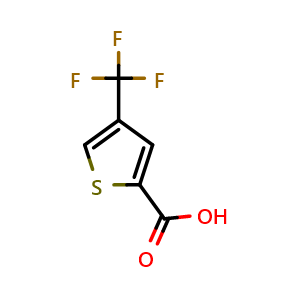 Chemical structure of 4-(Trifluoromethyl)-2-thiophenecarboxylic acid , CAS 1196153-55-5, AChemBlock AD290060