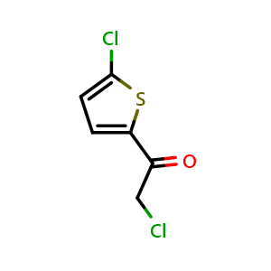 Chemical structure of 2-Chloro-1-(5-chlorothiophen-2-yl)ethan-1-one , CAS 42445-55-6, AChemBlock AD290062