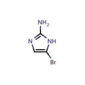 Chemical structure of 5-bromo-1H-imidazol-2-amine , CAS 1211524-33-2, AChemBlock AD290066