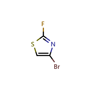 Chemical structure of 4-bromo-2-fluorothiazole , CAS 1209459-33-5, AChemBlock AD290071