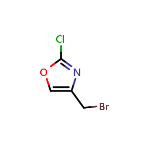 Chemical structure of 4-(bromomethyl)-2-chloro-1,3-oxazole , CAS 706789-08-4, AChemBlock AD290073