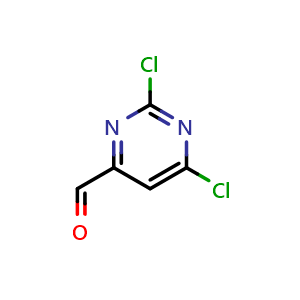 Chemical structure of 2,6-dichloropyrimidine-4-carbaldehyde , CAS 933746-24-8, AChemBlock AD290074
