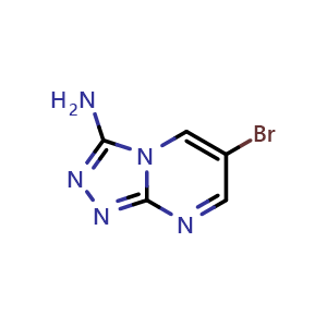 Chemical structure of 6-bromo-[1,2,4]triazolo[4,3-a]pyrimidin-3-amine , CAS 1252803-85-2, AChemBlock AD290080