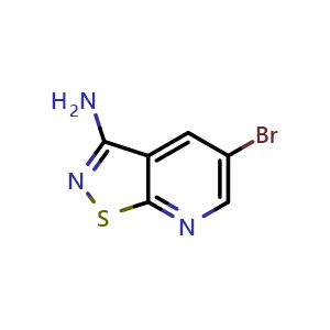 Chemical structure of 5-Bromoisothiazolo[5,4-b]pyridin-3-amine , CAS 1643590-09-3, AChemBlock AD290082