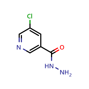Chemical structure of 5-chloronicotinohydrazide , CAS 117830-18-9, AChemBlock AD290085