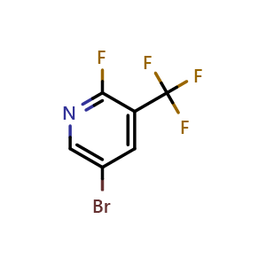 Chemical structure of 5-Bromo-2-fluoro-3-(trifluoromethyl)pyridine , CAS 1365262-75-4, AChemBlock AD290092