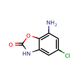 Chemical structure of 7-Amino-5-chloro-2(3H)-benzoxazolone , CAS 889884-60-0, AChemBlock AD290094