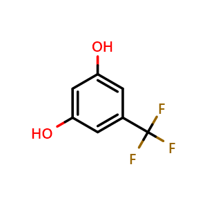Chemical structure of 5-(trifluoromethyl)benzene-1,3-diol , CAS 454-68-2, AChemBlock AD290101
