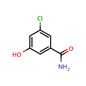 Chemical structure of 3-chloro-5-hydroxybenzamide , CAS 917388-33-1, AChemBlock AD290104