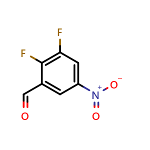 Chemical structure of 2,3-Difluoro-5-nitrobenzaldehyde , CAS 679840-20-1, AChemBlock AD290121