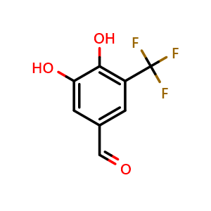 Chemical structure of 3,4-dihydroxy-5-(trifluoromethyl)benzaldehyde , CAS 116314-64-8, AChemBlock AD290122
