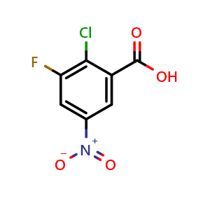 Chemical structure of 2-Chloro-3-fluoro-5-nitrobenzoic acid , CAS 101336-15-6, AChemBlock AD290124