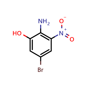 Chemical structure of 2-Amino-5-bromo-3-nitrophenol , CAS 867338-56-5, AChemBlock AD290127