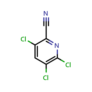 Chemical structure of 3,5,6-Trichloropicolinonitrile , CAS 38178-74-4, AChemBlock AD290133