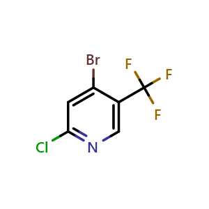 Chemical structure of 4-Bromo-2-chloro-5-(trifluoromethyl)pyridine , CAS 1211520-18-1, AChemBlock AD290137