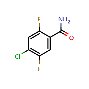 Chemical structure of 4-chloro-2,5-difluorobenzamide , CAS 508203-26-7, AChemBlock AD290143