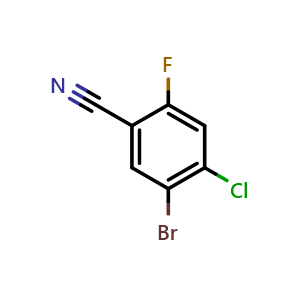 Chemical structure of 5-Bromo-4-chloro-2-fluorobenzonitrile , CAS 1824089-00-0, AChemBlock AD290148