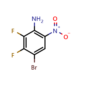 Chemical structure of 4-Bromo-2,3-difluoro-6-nitroaniline , CAS 626238-73-1, AChemBlock AD290153