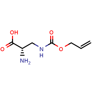 Chemical structure of (2S)-3-(allyloxycarbonylamino)-2-amino-propanoic acid , CAS 197169-71-4, AChemBlock AD290179
