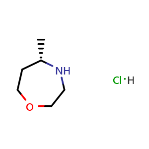 Chemical structure of (S)-5-Methyl-1,4-oxazepane hydrochloride , CAS 2694057-41-3, AChemBlock AD290200