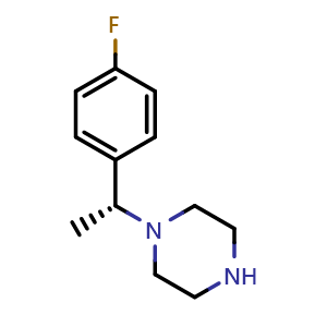 Chemical structure of (R)-1-(1-(4-fluorophenyl)ethyl)piperazine , CAS 862270-48-2, AChemBlock AD290214