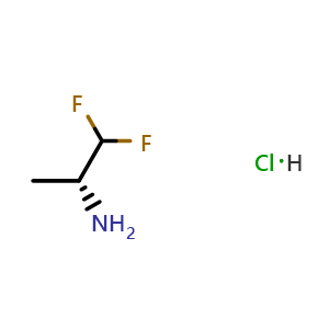 Chemical structure of (R)-2-Amino-1,1-difluoropropane hydrochloride , CAS 1018434-72-4, AChemBlock AD290216