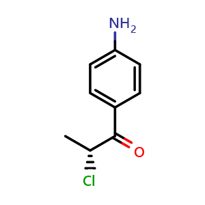 Chemical structure of (R)-1-(4-Aminophenyl)-2-chloro-1-propanone , CAS 132298-11-4, AChemBlock AD290219