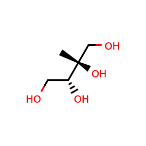 Chemical structure of 2-C-Methyl-D-erythritol , CAS 58698-37-6, AChemBlock AD290234