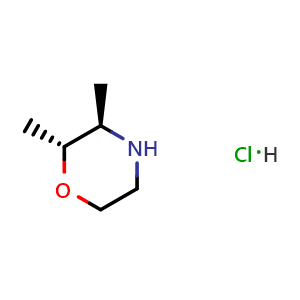 Chemical structure of (2R,3R)-2,3-Dimethylmorpholine hydrochloride , CAS 1660110-75-7, AChemBlock AD290251