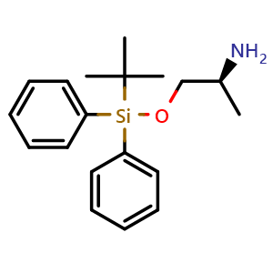 Chemical structure of (S)-1-((tert-Butyldiphenylsilyl)oxy)propan-2-amine , CAS 106727-83-7, AChemBlock AD290255