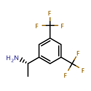 Chemical structure of (S)-1-(3,5-bis(trifluoromethyl)phenyl)ethan-1-amine , CAS 127733-40-8, AChemBlock AD290260