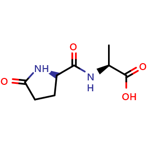 Chemical structure of H-Pyr-Ala-OH , CAS 21282-08-6, AChemBlock AD290262