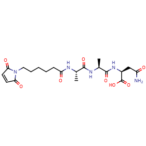 Chemical structure of (6-(2,5-Dioxo-2,5-dihydro-1H-pyrrol-1-yl)hexanoyl)-L-alanyl-L-alanyl-L-asparagine , CAS 3052713-76-2, AChemBlock AD290263