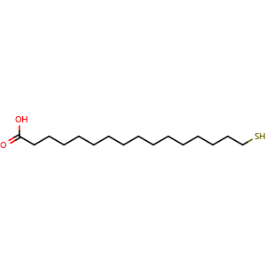 Chemical structure of 16-Mercaptohexadecanoic acid , CAS 69839-68-5, AChemBlock AD290269