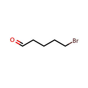 Chemical structure of 5-Bromopentanal , CAS 1191-30-6, AChemBlock AD290273