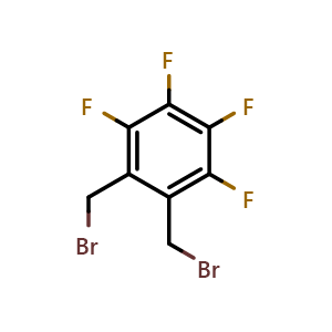 Chemical structure of 1,2-Bis(bromomethyl)-3,4,5,6-tetrafluorobenzene , CAS 13719-82-9, AChemBlock AD290278