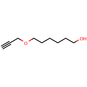 Chemical structure of 6-Prop-2-ynoxyhexan-1-ol , CAS 58757-86-1, AChemBlock AD290283