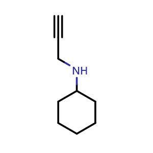 Chemical structure of N-(Prop-2-yn-1-yl)cyclohexanamine , CAS 18292-76-7, AChemBlock AD290290