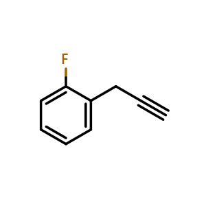 Chemical structure of 1-Fluoro-2-(prop-2-yn-1-yl)benzene , CAS 1312713-07-7, AChemBlock AD290294