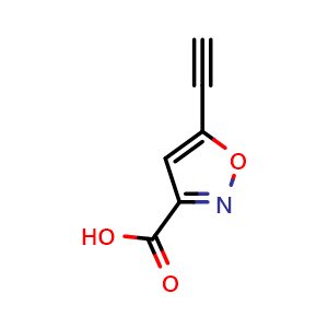 Chemical structure of 5-Ethynylisoxazole-3-carboxylic acid , CAS 89488-59-5, AChemBlock AD290298