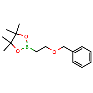 Chemical structure of 2-(2-(Benzyloxy)ethyl)-4,4,5,5-tetramethyl-1,3,2-dioxaborolane , CAS 137297-51-9, AChemBlock AD290302