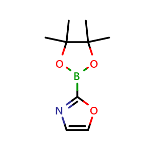 Chemical structure of Oxazol-2-ylboronic acid pinacol ester , CAS 1268467-12-4, AChemBlock AD290310
