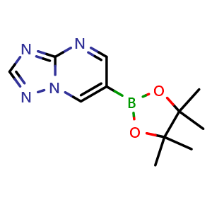 Chemical structure of 6-(4,4,5,5-Tetramethyl-1,3,2-dioxaborolan-2-yl)-[1,2,4]triazolo[1,5-a]pyrimidine , CAS 3053846-98-0, AChemBlock AD290327