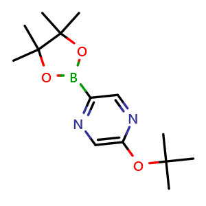 Chemical structure of 5-tert-butoxypyrazin-2-ylboronic acid pinacol ester , CAS 1192838-57-5, AChemBlock AD290336