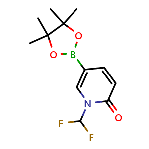 Chemical structure of 1-(Difluoromethyl)-5-(4,4,5,5-tetramethyl-1,3,2-dioxaborolan-2-yl)pyridin-2(1H)-one , CAS 1352152-41-0, AChemBlock AD290345