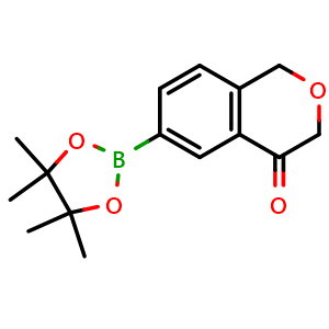 Chemical structure of 6-(4,4,5,5-Tetramethyl-1,3,2-dioxaborolan-2-yl)isochroman-4-one , CAS 2587365-98-6, AChemBlock AD290352