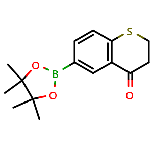 Chemical structure of 6-(4,4,5,5-Tetramethyl-1,3,2-dioxaborolan-2-yl)thiochroman-4-one , CAS 1135872-03-5, AChemBlock AD290359