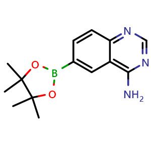 Chemical structure of 4-aminoquinazolin-6-ylboronic acid pinacol ester , CAS 1289191-27-0, AChemBlock AD290366